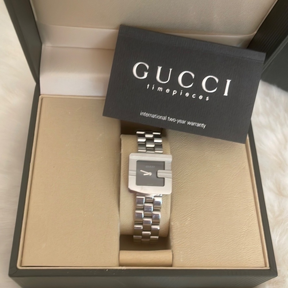 Gucci "G" Ladies Watch -Stainless With Black Dial